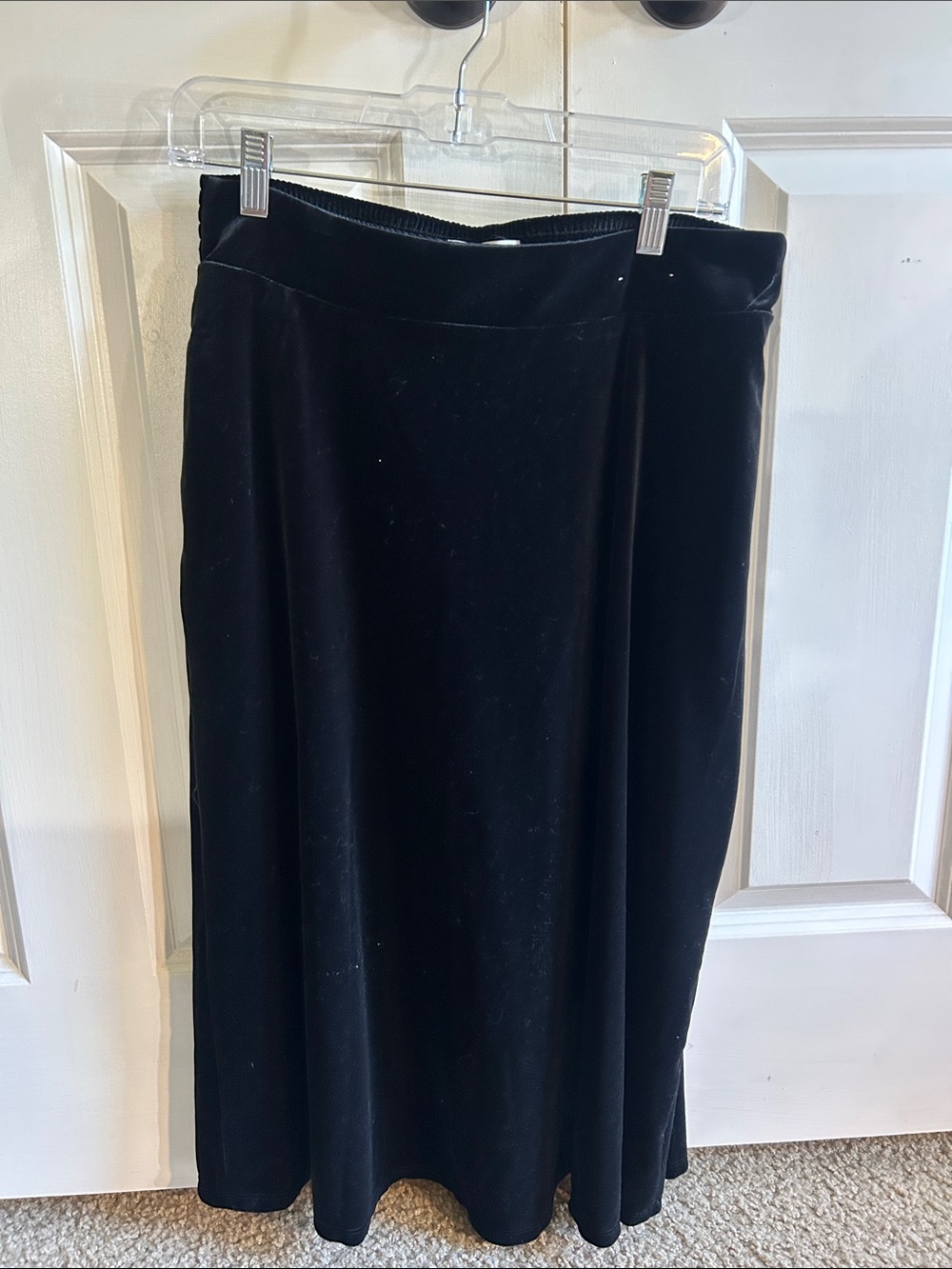croft & barrow Black Velvet Midi Skirt